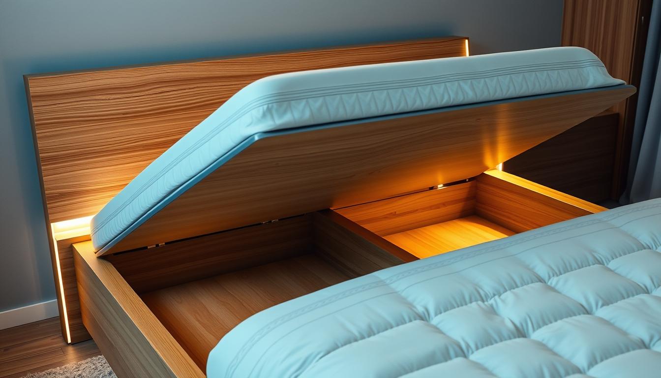 Bett mit Stauraum Design